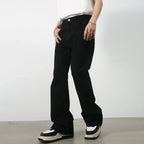 Men High Street Hip Hop Casual Small Flare Denim Jeans Pant Male Japan Korea Style Streetwear Vintage Denim Trousers Pant - Matrix Studios