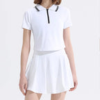 Women's 2-Piece Sports Tennis Sets Polo Sports Suit Stretchy Workout Shirt Outfits Golf Badminton Training Slim Fit Tracksuits - Matrix-studios.com