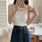 Women Sexy Solid Color Tops Thermal Casual Comfortable Elasticity Crop top Black Thin Velvet Sleeveless  Underwear Tank Top - Matrix-studios.com