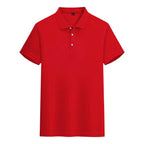Custom Logo Lapel POLO Shirt Couple Summer Short Sleeve Moisture Transfer T Shirts Men Women Summer Simple Casual Tops - Matrix-studios.com