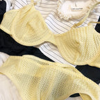 Summer 6 Color Women Underwear Sexy French Bralette Push Up Bra Set Ultra Thin Thread Fabric Breathable Lingerie With Thong Sets - Matrix-studios.com