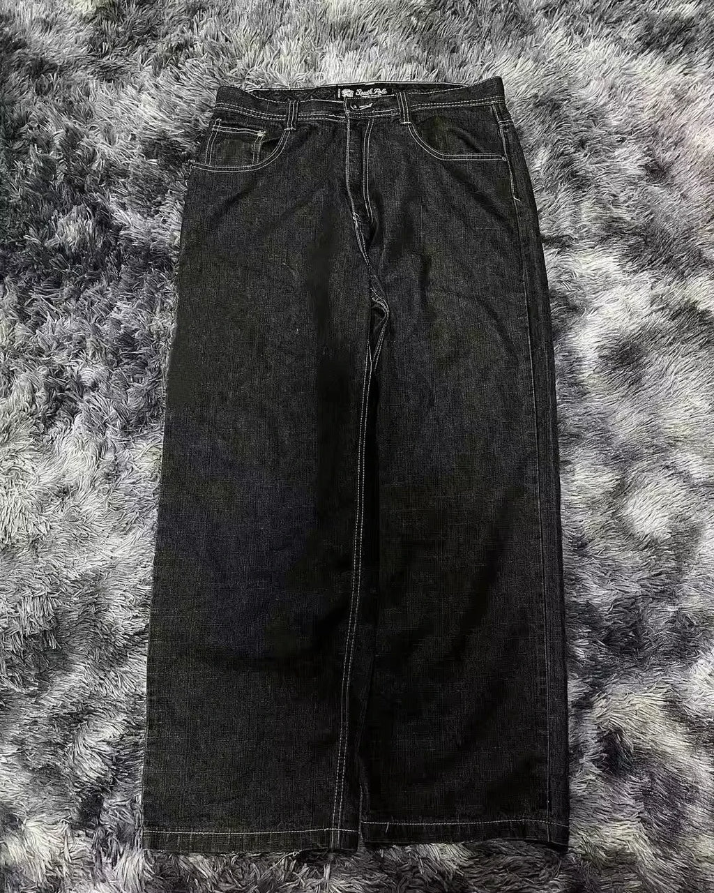 American Y2K Street Trend Letter Embroidered Loose Jeans Men Harajuku New Hip Hop Oversized Wide-leg Pants Unisex Mopping Jeans - Matrix Studios