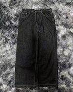 American Y2K Street Trend Letter Embroidered Loose Jeans Men Harajuku New Hip Hop Oversized Wide-leg Pants Unisex Mopping Jeans - Matrix Studios