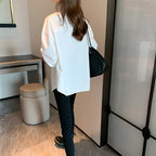 White Blouse Ladies' 2023 Autumn's new Korean-style Long-sleeved Casual Office Lady Shirt Loose Women Clothes Top Simple Shirts - Matrix-studios.com