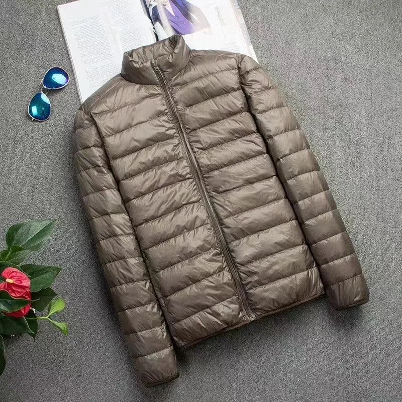 0-10℃ Men's Winter Jacket Ultra Light Duck Down Jackets Portable Hooded Puffer Feather Thin Parkas Windproof Outerwear Coat 5XL - Matrix Studios