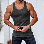 Men's Summer O-neck loose stripe gym Tank top Men Fitness sleeveless pullover Sports Undershirt Elasticity casual vest men tops - Matrix Studios
