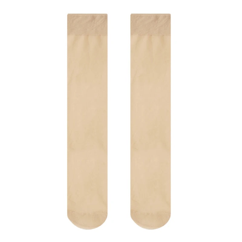 4 Pairs/Lot Women's Middle Tube Spring Summer Crystal Silk Socks Sexy Black Skin Breathable Nylon Casual Transparent Socks - Matrix Studios