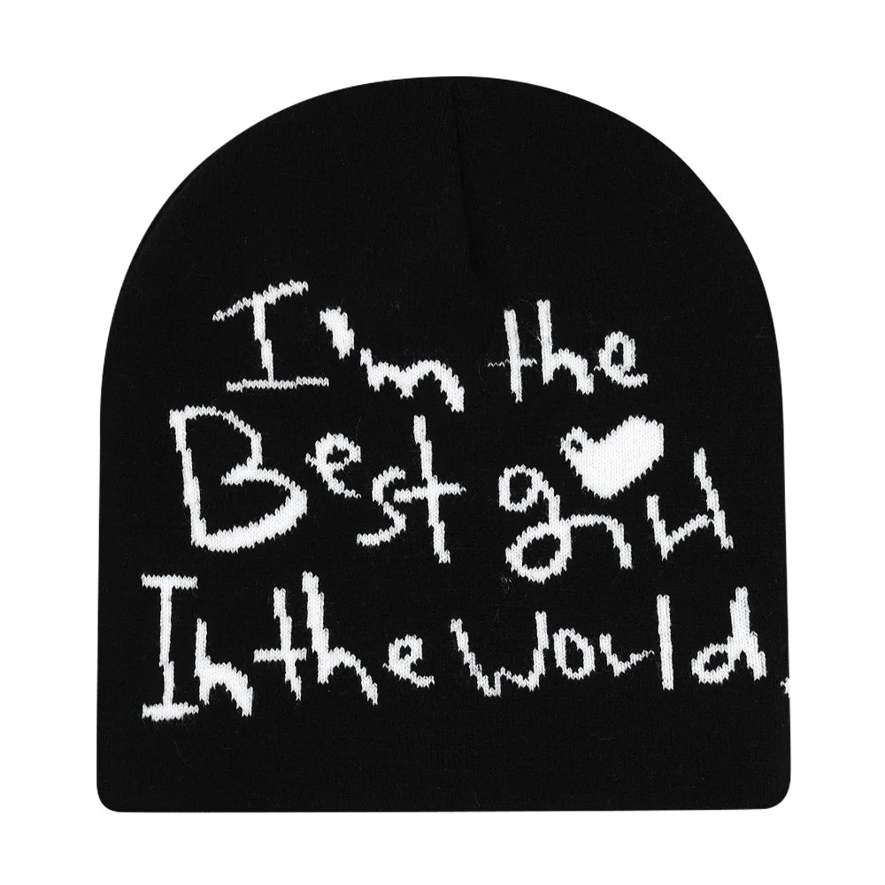 Y2K Letter Butter Knit Hats Skullies Beanies Autumn Winter Warm Hat Men Women Hip Hop Quality Skiing Cap Cycling Windproof New