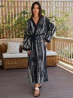 2026 Women Swimsuit Beach Cover Up Dress Sleeve Kaftan Beach Tunic Long Pareos Bikinis Cover Ups Summer Robe Plage Beachwear - Matrix Studios