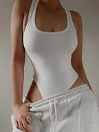 Sleeveless Knit Bodysuit Hot Summer Sexy Bodycon Off Shoulder Halter Tops Casual Street Bodice For Women ClubWear - Matrix-studios.com