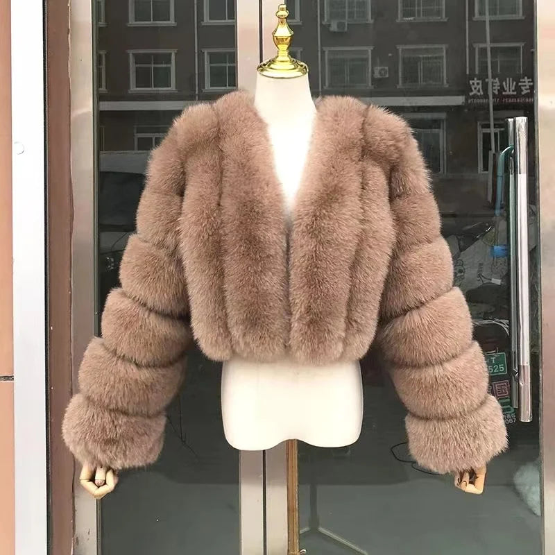 High Quality Fur Coat Women 100% Real Fox Fur Jacket Women's Fall/Winter Luxury Short Natural Fox Fur Coat Leather Jacket - Matrix Studios