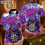 3D Print Snake Bear Polo Shirt For Men Women Customized Darts Pattern Tees Summer Street Loose Short Sleeve Tops Lapel T-Shirts - Matrix-studios.com