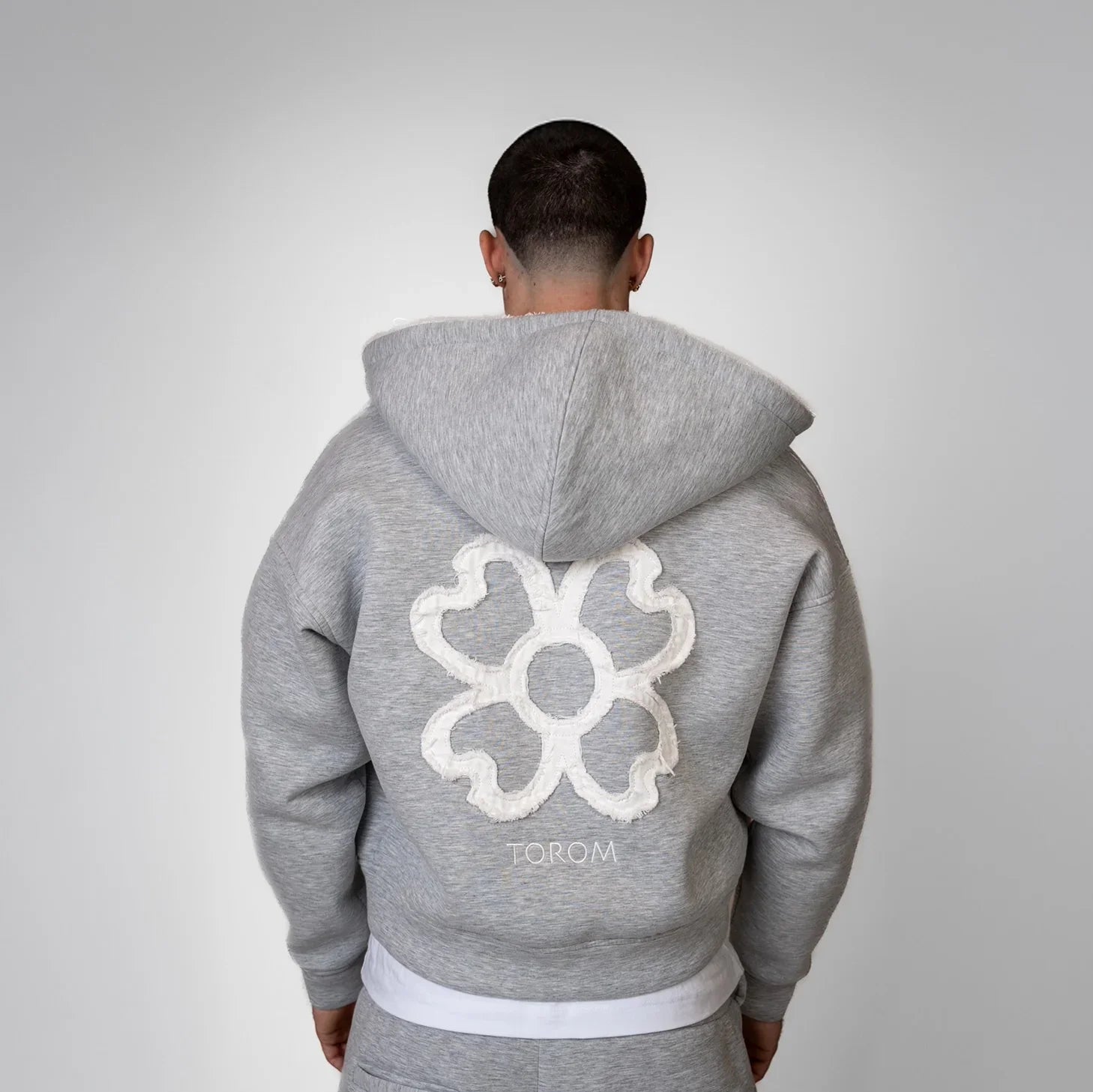 New TOROM Black Applique embroidery Personality Trend Zip Up Hooded Jackets Couple Hip-Hop Streetwear Classic Sweatshirt Men Ins