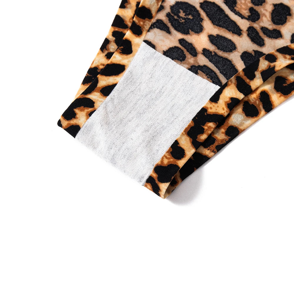 WarmSteps 3Pcs/Set Sexy Leopard Thongs Women's Panties Thongs 2024 New Female Underwear Seamless Printed Panties Ice Silk Briefs - Matrix Studios