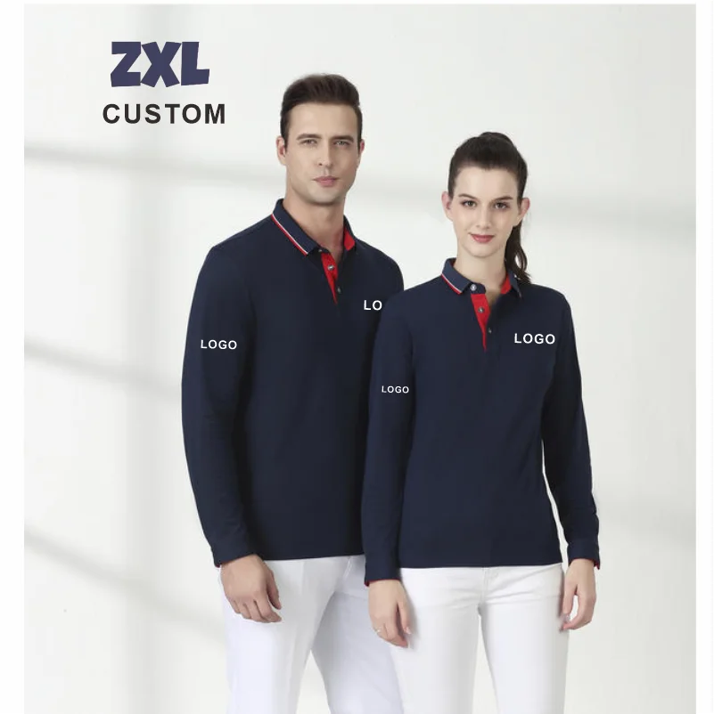 Long Sleeve Polo Shirt 2023 New Casual Long Sleeve Top Personal Company Custom Embroidery Men and Women Polo Shirt Long  Sleeve - Matrix-studios.com