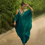 Kaftan Dresses Swimsuit Cover Up Maxi Dress Beach Wear Turkish Cold Shoulder Beach Outifits Summer Vacation - Matrix Studios