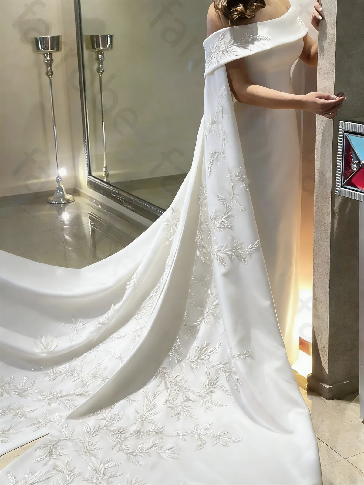 Customized Ankle Length Sheath Evening Party Gowns Women Beaded Applique Long Wrap Prom Dresses Zipper Back Vestidos Des - Matrix Studios