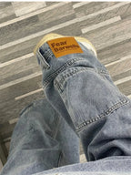 Ins Fashion American Retro Baggy High Waisted Jeans Woman High Street Denim Pants Reversible Trousers Streetwear Loose Jeans - Matrix-studios.com
