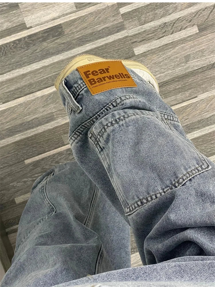 Ins Fashion American Retro Baggy High Waisted Jeans Woman High Street Denim Pants Reversible Trousers Streetwear Loose Jeans - Matrix-studios.com