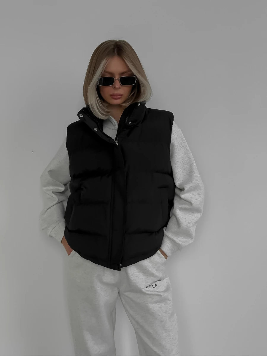 Bornladies Women's New Autumn Winter Sleeveless Hooded Puffer Vest Hot Trendy Outerwear Fashionable Spicy Girls Coats Vests - Matrix Studios
