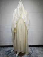 Elegant Arabic Satin Abaya Dress with Hijab Eid Muslim Women Modest Cardigan Islamic Vacation Outfit New in Turkey Kaftan Robe - Matrix-studios.com