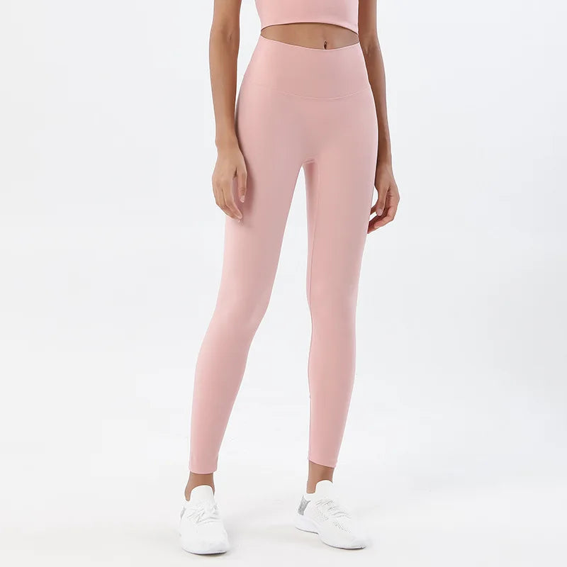 SOISOU Nylon Yoga Pants Gym Leggings Women Girl Fitness Soft Tights High Waist Elastic Breathable No T Line Sports Pants - Matrix-studios.com