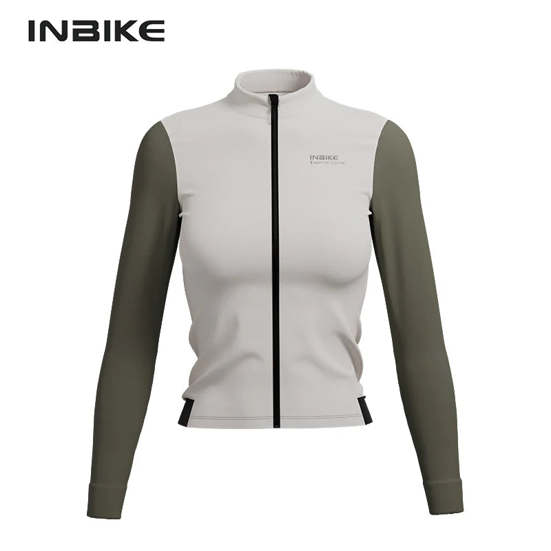 INBIKE Warm Thermal Cycling Jersey Set for Women Comfortable Fleece Road Bike Bib Pants Windproof Road MTB Clothing with Pockets - Matrix-studios.com