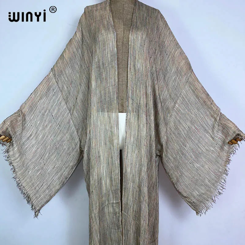 WINYI New High Quality Comfortable Women Soft Cardigan Loose Dress Party Boho Maxi Beach Holiday Swimming Cover Up Africa Kimono - Matrix Studios