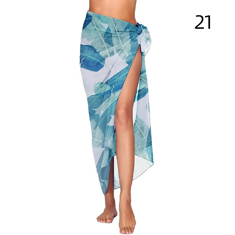 Summer Sexy Beach Skirts Women Beach Wear Chiffon Beach Wrap Skirt Towel Long Sarong Cover Up Sexy Bikini Scarf - Matrix Studios