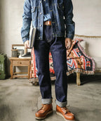 511XX-0009 RedTornado Raw Denim Jeans 16oz Heavy Weight Indigo Selvage One Washed Sanforized Zipper Pants - Matrix Studios