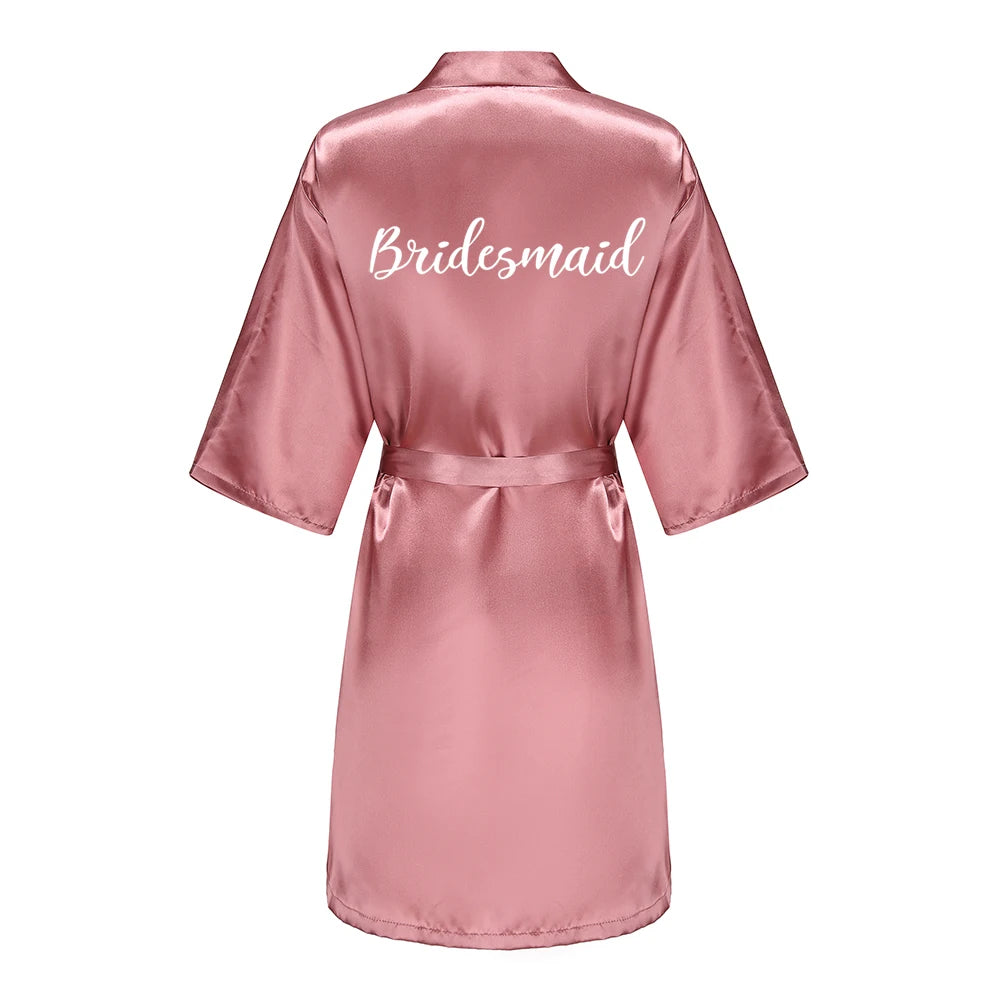 Wedding Bride Bridesmaid Robe Dressing Gown Sexy Women Bathrobe Nightgown Short Sleepwear Casual Flower Kimono Geisha M L XL - Matrix-studios.com
