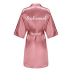Wedding Bride Bridesmaid Robe Dressing Gown Sexy Women Bathrobe Nightgown Short Sleepwear Casual Flower Kimono Geisha M L XL - Matrix-studios.com