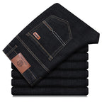 2026 New Style Business Men's Jeans Casual Straight Stretch Fashion Classic Blue Black Work Pant Denim Trousers Male Clothing - Matrix Studios