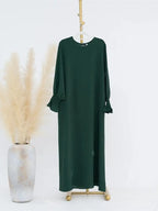 Eid Jersey Solid Modest Under Abaya Dubai 2024 Palestine Women Islamic Clothing Muslim Kaftan Inner Dresses Robe Femme Musulmane - Matrix-studios.com