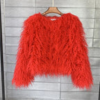 Colorful Warm Faux Women Fur Coat Loose Black White Pink Plush Coat Female Jacket Fur Autumn Winter Shaggy Outerwear - Matrix Studios