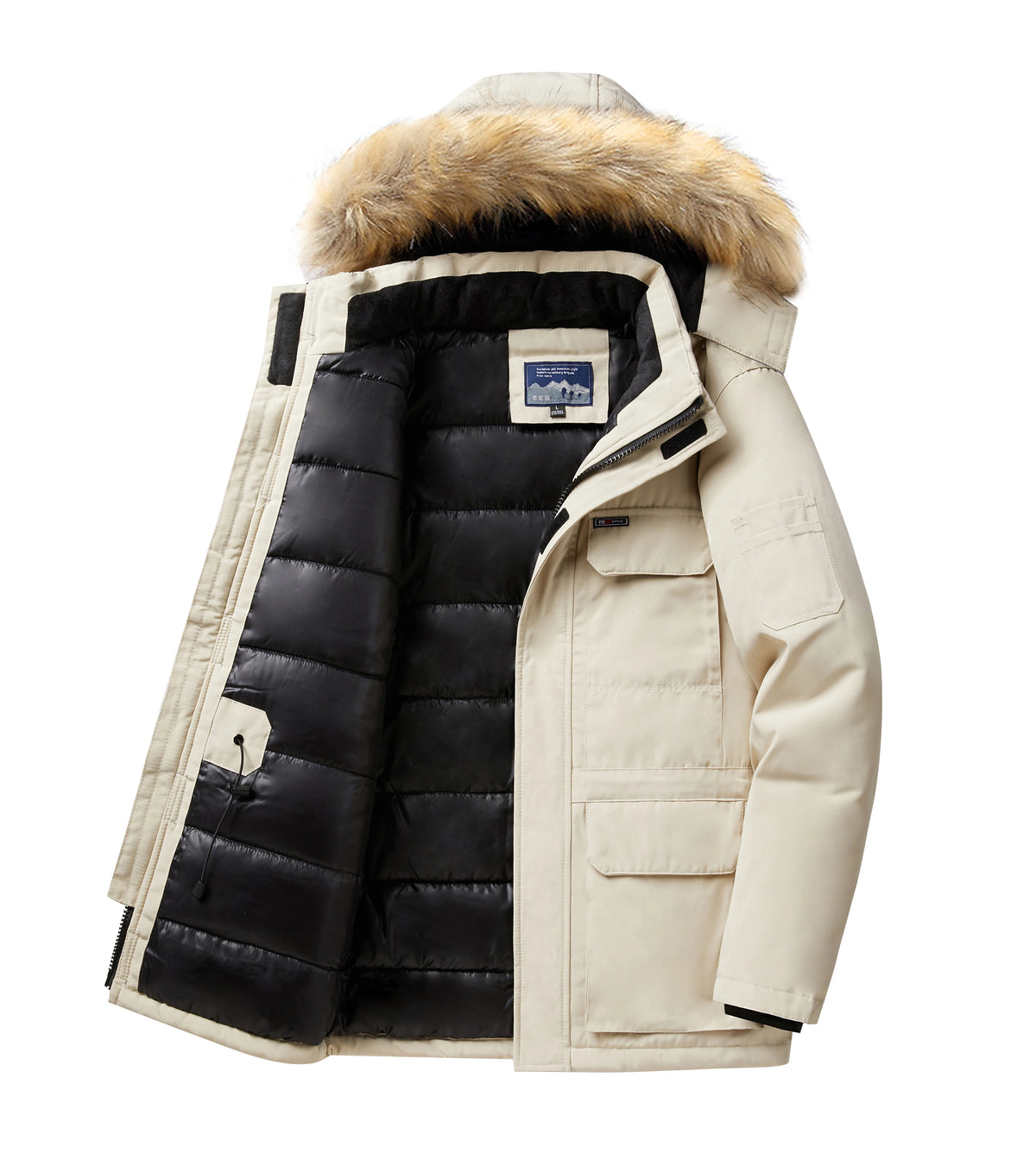 -30 Degree Winter Down Jacket Men Down Cotton Parkas Coat Mid-length Large Fur Collar Male Thicken Coat Snow Overcoat Parka - Matrix Studios