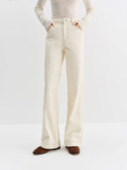 FSLE Straight High Waist Jeans for Women Winter Solid Simple All-match 2025 New Long and Short Versatile Pants Korean Style - Matrix-studios.com