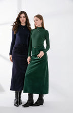 AS 2024 Retro corduroy skirt a little stretch + soft super high stretch closed-fit basic tops  (ship out in 1 day) - Matrix-studios.com