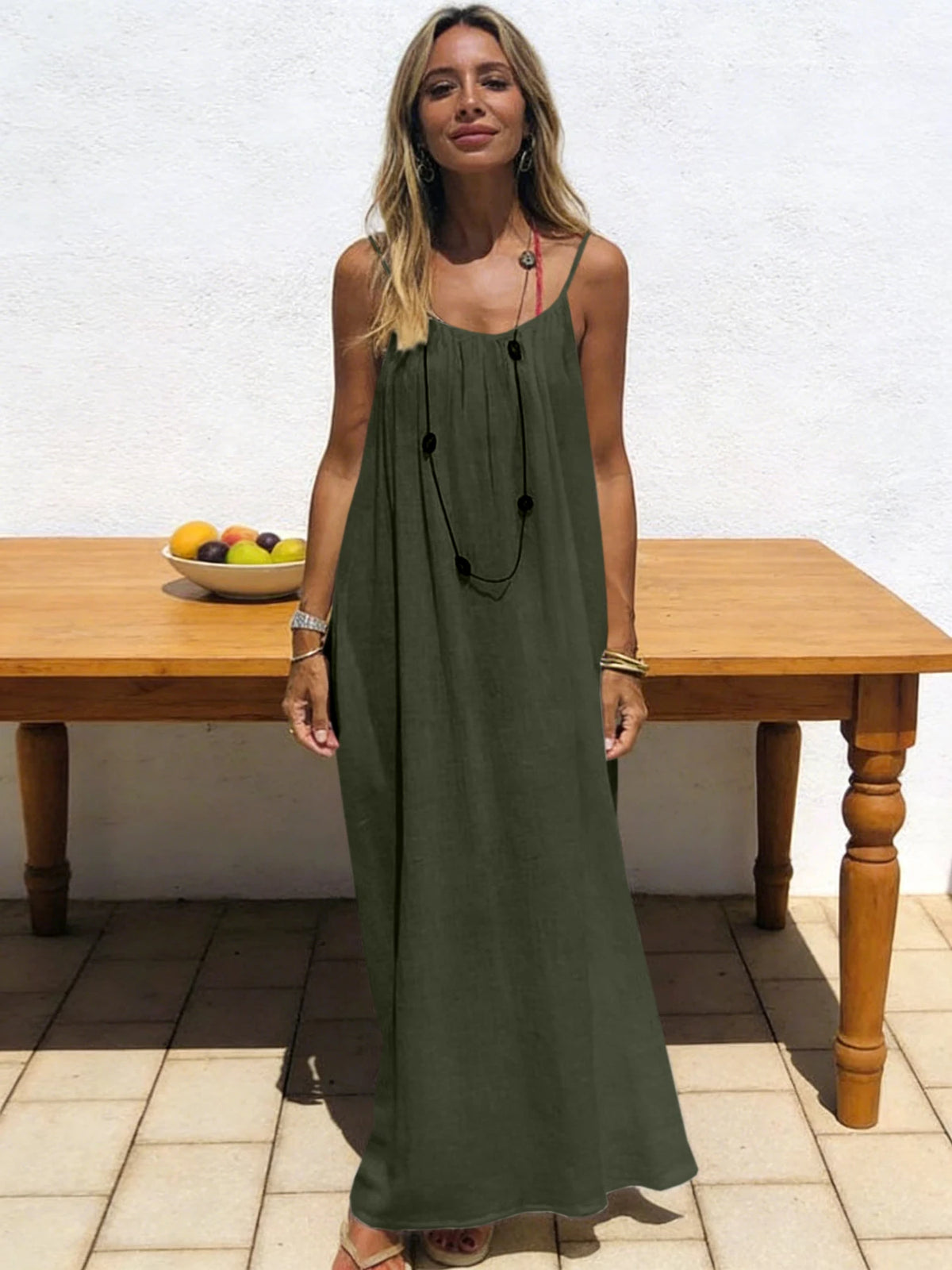 New Arrival Women's Strapless Backless Long Loose Home Dress Comfortable Sleepwear Casual Maxi Dress - Matrix-studios.com