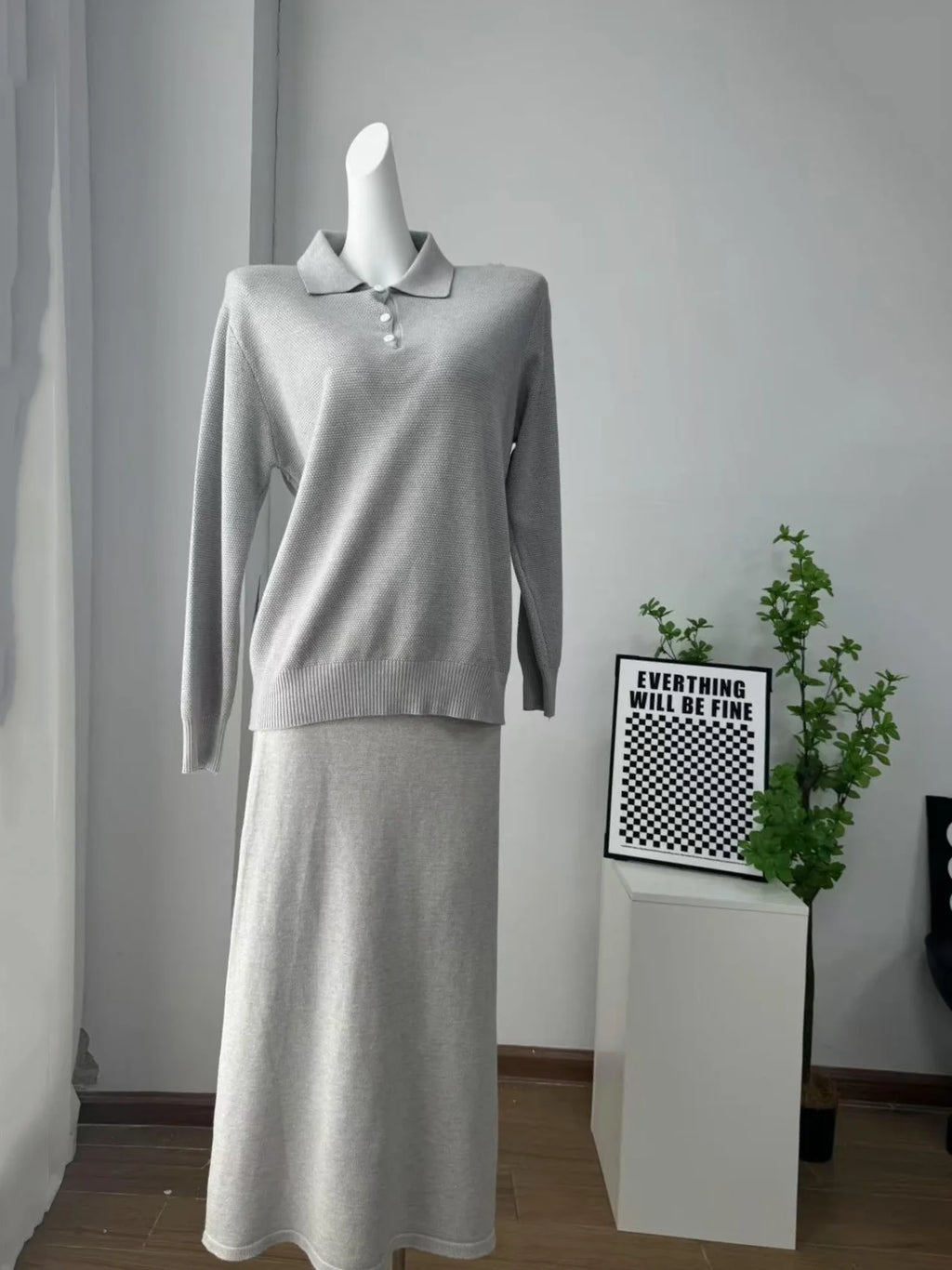 Hirsionsan Winter Thick Women Knitted Suits Soft 2 Pieces soft Female Sets Polo Neck Sweater & Wide Leg Pants Knitted Outfit - Matrix-studios.com
