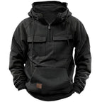 Men's Casual Sports Hooded Sweatshirt New Style Outdoor Thick Fashionable Loose Long-Sleeved Pullover with Multiple Pockets - Matrix Studios