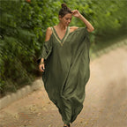 Kaftan Dresses Swimsuit Cover Up Maxi Dress Beach Wear Turkish Cold Shoulder Beach Outifits Summer Vacation - Matrix Studios