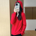 Women Autumn Winter Clothing Hooded Collar Pullover 100% Merino Wool Sweater New Fashion Cashmere Tops Bottoming Knitwear Soft - Matrix Studios