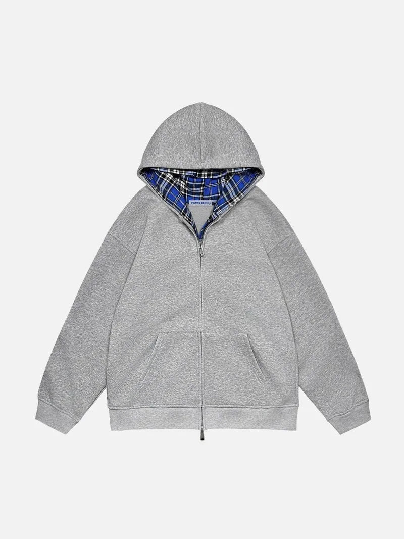 American Y2K New Hip Hop Trend Zipper Hoodie Women Street Casual Loose Joker Vintage Sweatshirt Unisex Fleece Padded Warm Hoodie