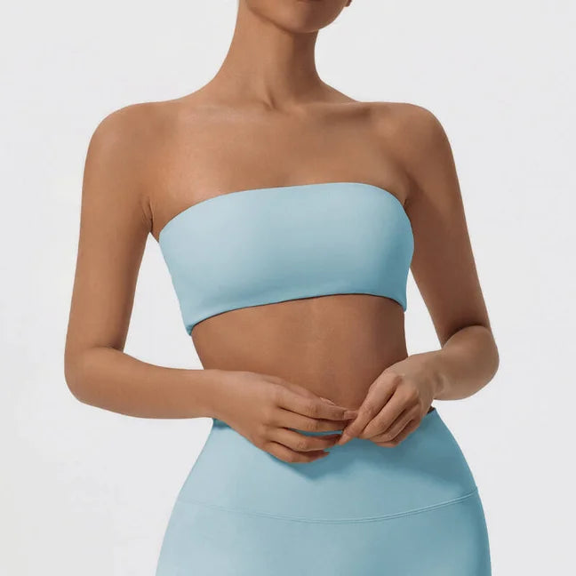 Summer Strapless Sports Bra Gym Women Quick-Drying Yoga Clothes Women Tube Top Fitness Chest Wrap Underwear Workout Bra Female - Matrix-studios.com