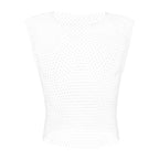 Men Sexy Tank Tops Fishnet Rhinestone Shiny Hollow Vest Man Mesh See-Through Sleeveless T-Shirt Transparent Clothing - Matrix Studios