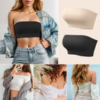 Sexy Seamless Strapless Tube Top Bra Women's Half Cup Ultra Thin Silicone Non-slip Underwear Off-the-shoulder  Dress Lingerie - Matrix Studios
