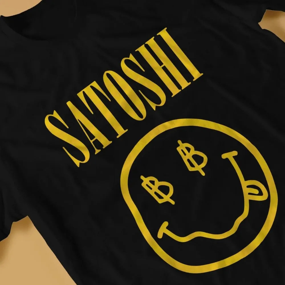 Blockchain Bitcoin Satoshi Yellow Funny Tshirt Graphic Men Tops Vintage Fashion Summer Polyester Short Sleeve Harajuku T Shirt - Matrix-studios.com