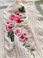 Betty's Garden Cardigan with Floral Embroidered Folklore Patch Cosy Knitted Sweater TS Cardigan Folklore Women TayTay Fan-made - Matrix Studios