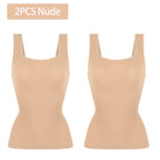 1/2 PCS Shapewear Tummy Control Tank Top Compression Tanks for Women Square Neck Seam-free Body Shaper Camisole Cami Tops - Matrix-studios.com